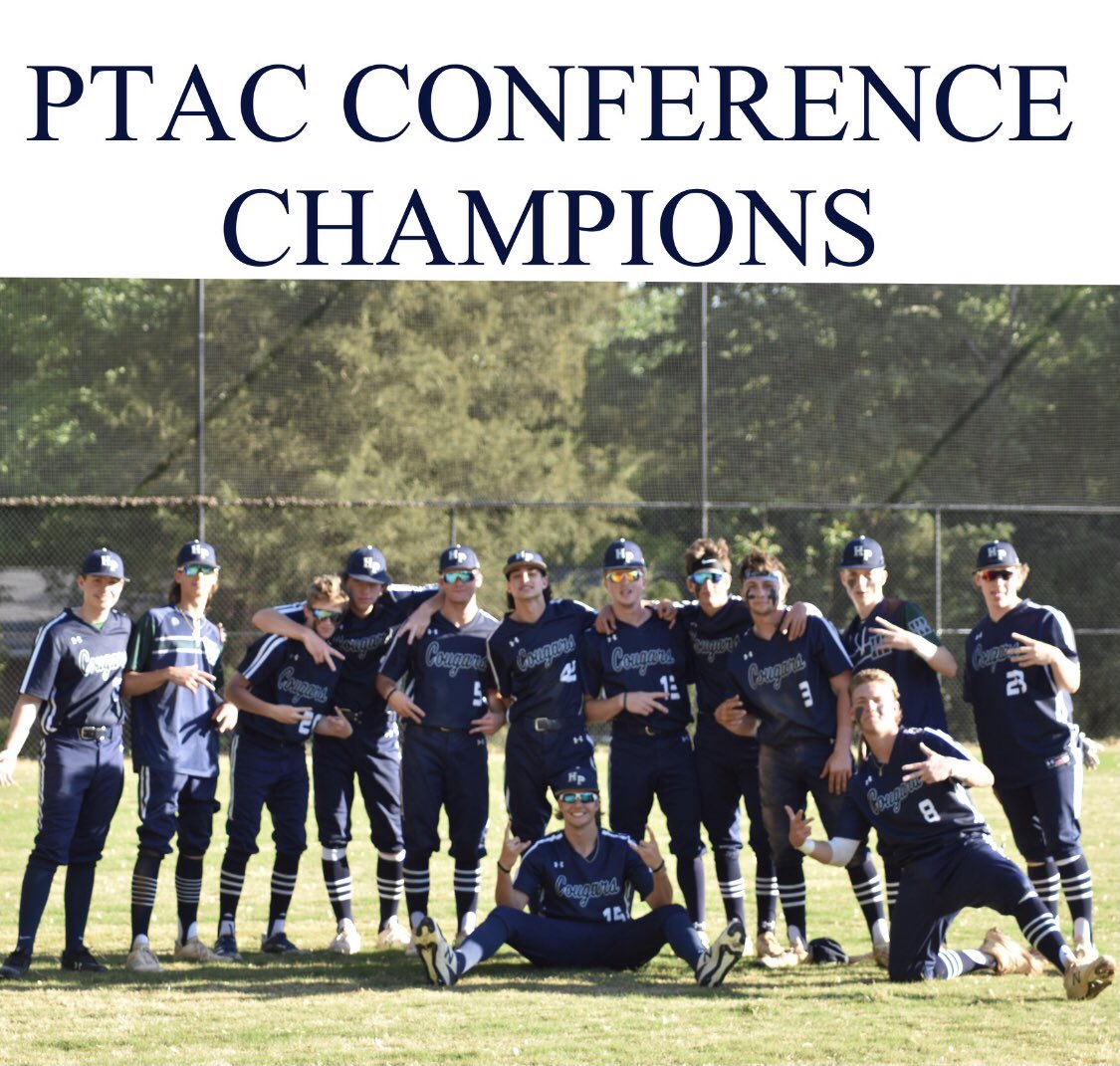 HPCA_Baseball's tweet photo. Cougars win 11-0 over GDS - 2021 PTAC Champs going 10-0 / 18-4 overall. Cole Philbin @2021Hpc 3-4 , @MitchAdams_15 2-4 / 3 RBI, Bryson King 2-4 ,2 runs scored. Sam Sapp 4 innings w/5K’s, Bryson King 3 innings w/7k’s. @HPEmichael @IMPACTBASEBALL_ @PrepBaseballNC @packman6Mike https://t.co/lrgfjiGsmK