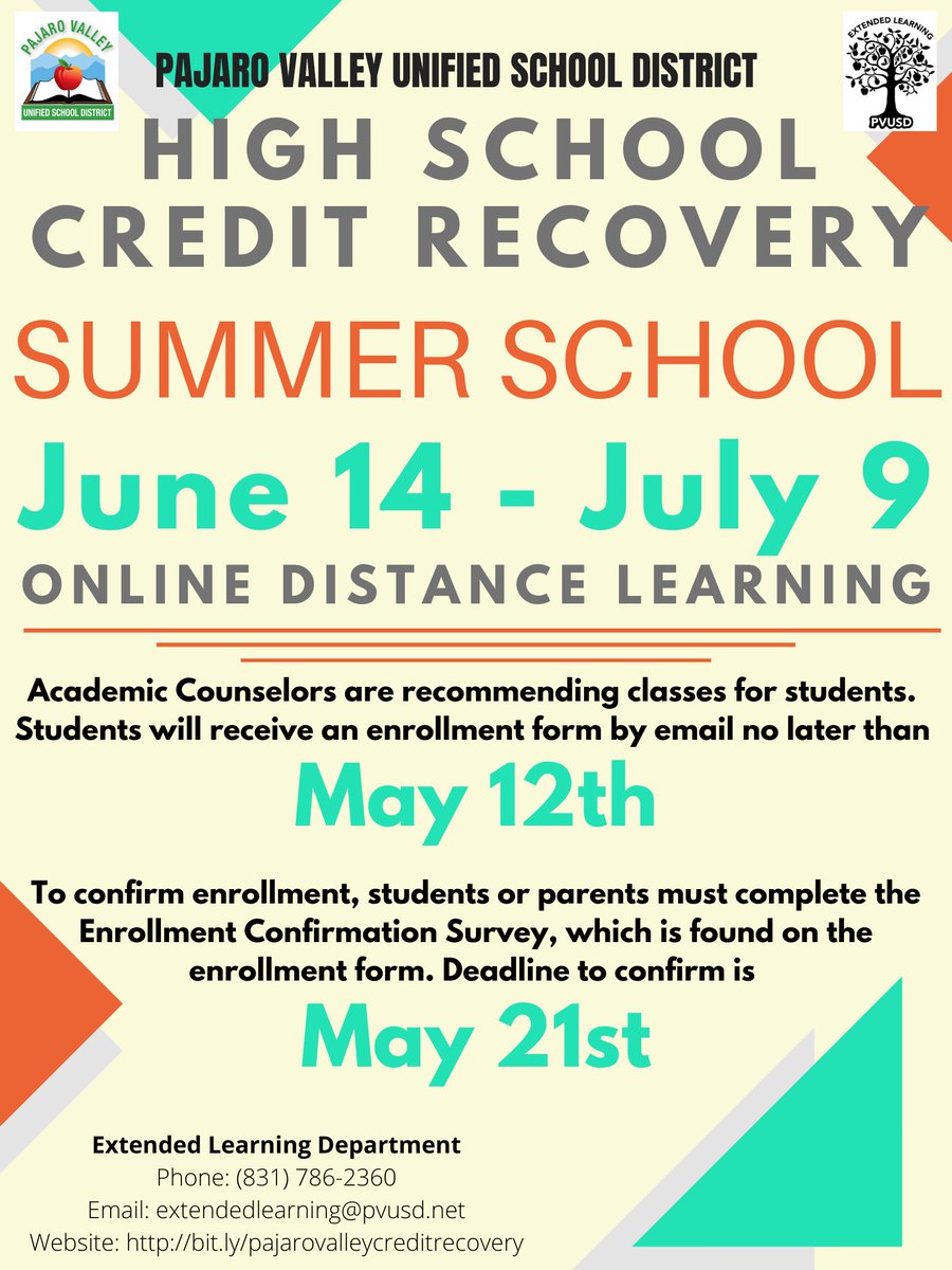 Summer School Credit Recovery!  Let's Go! #havegrit #graduationgoal #yougotthis @aptos <a href="/WHS_AfterSchool/">WHS Extended Learning</a> <a href="/WHSWildcatz/">Willie Wildcat</a> <a href="/PVHSEL/">PVHSExtendedLearning</a> <a href="/PajaroValleyHS/">Pajaro Valley HS</a> @ExtLearnPVUSD <a href="/pvusdvirtual/">PVUSDVirtualAcademy</a> <a href="/NewSchoolPVUSD/">New School</a> <a href="/DeannaJDYoung/">Deanna Young</a> <a href="/DiamondTechies/">Diamond Technology Institute</a> <a href="/PajaroValleyUSD/">Pajaro Valley Unified School District</a>