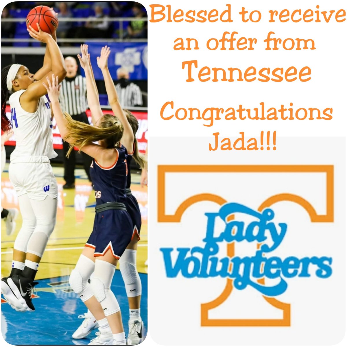 jada1harrison's tweet photo. Blessed to receive an offer from Tennessee #GBO🍊 @KellieHarper @CoachJoy2u https://t.co/ErbLT5Gg83