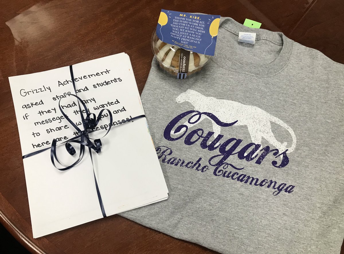 Happy Principal’s Day, Mr. Kirk! We appreciate everything that you’ve done for our school over the years. Thank you! We know Rancho is going to love you💙💛🐻CLAWS UP! @CaptGrizzly