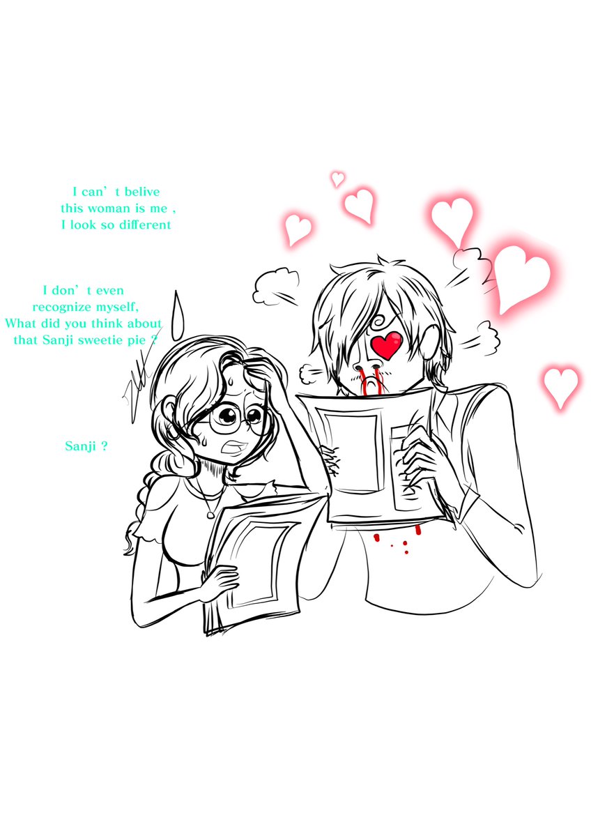 NioumiN's tweet image. Inspired by the One piece log collection cover
Nioumi play the top model 🤩❤️☺️👓💍👗
Nioumi look so different isn’t ? And Sanji reaction 😂😂😂
What did you think about Nakama ?
#LogCollection #ONEPIECE #onepieceoc #grandlineocs #sanji #sanjivinsmoke #Digital #ocxcanon #oc