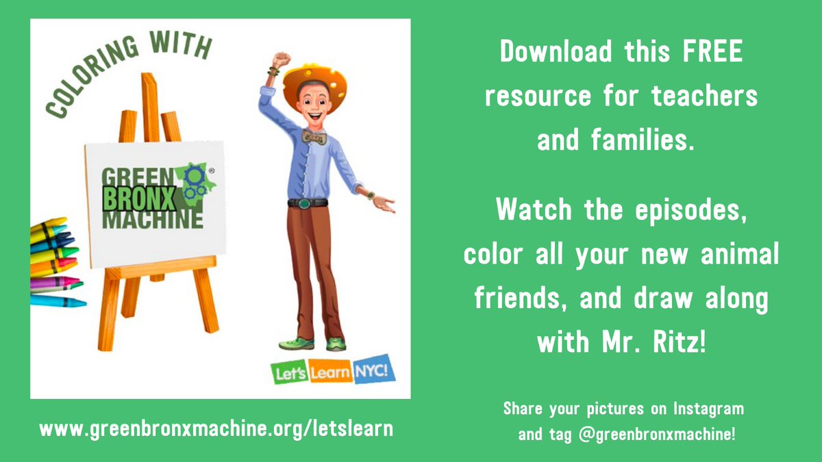 greenBXmachine's tweet photo. Check out our FREE resources and color along with Mr. @StephenRitz #LetsLearnNYC! https://t.co/UL55Hfaf1x https://t.co/vAclfrpv23