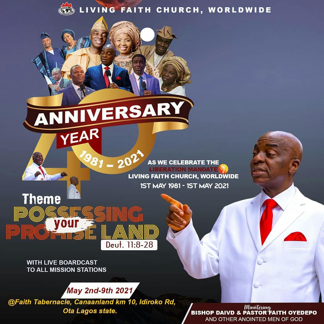 Youthalivejakpa's tweet photo. 40th Anniversary Prophetic Feast
May 2nd to May 9th 2021
#40thanniversaryLoading
#LiberationMandate
#TurnaroundEra https://t.co/ky2Y3fbgAh