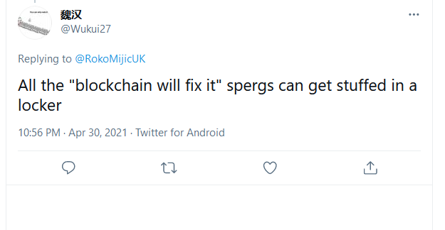 Of course there is a reflexive midwit anti-crypto/anti-blockchain sentiment about. It will age as well as the "world market for maybe five computers" sentiment.
