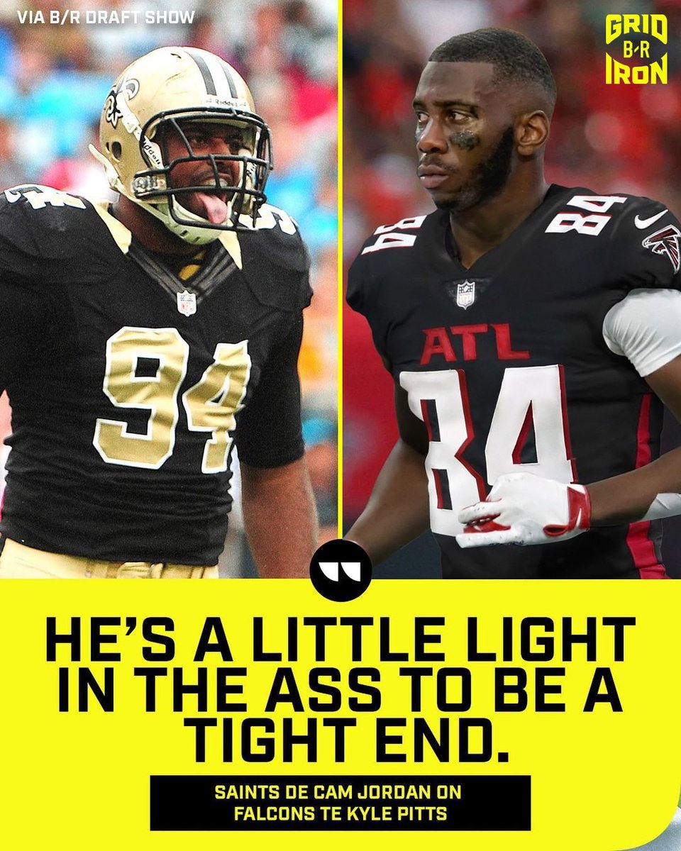 BleacherReport's tweet image. .@camjordan94 went from @brgridiron draft analyst to division rival REAL quick when the Falcons took TE Kyle Pitts 😳