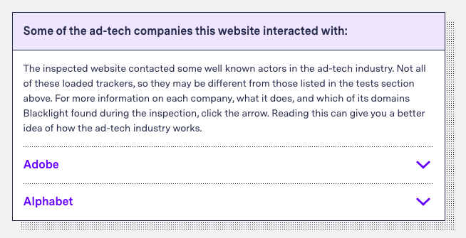 jonkeegan's tweet photo. New @CDCgov https://t.co/izZc7ZXM7I site is live and @themarkup's Blacklight found 4 ad trackers (Google and Adobe), 2 third party cookies and Google Analytics' "remarketing audiences" tracking enabled.  Recently we tested all 50 states (+DC &amp; PR) sites: https://t.co/ktPZk7KkAd https://t.co/fyCREz8TaK