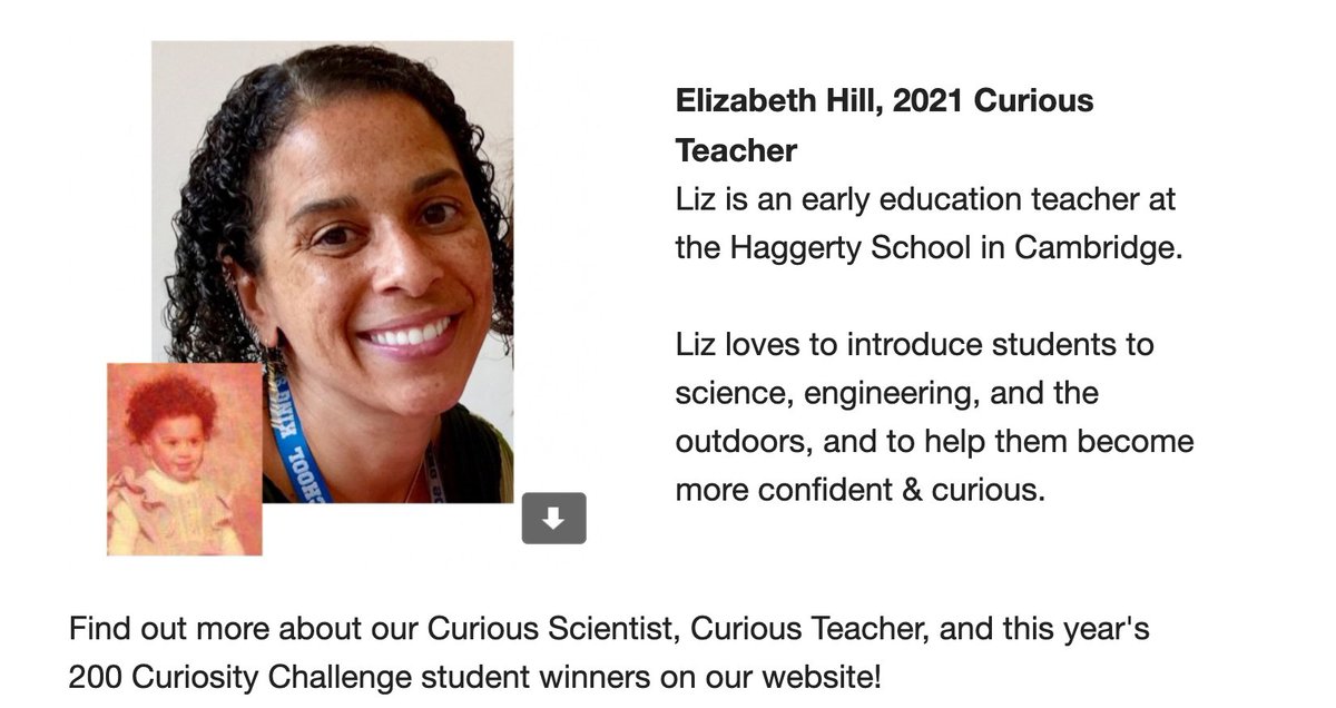 curiouslearner8's tweet image. Congratulations to Liz Hill--the Cambridge Science Festival&apos;s 2021 Curious Teacher!!! @cambridge_cpsd