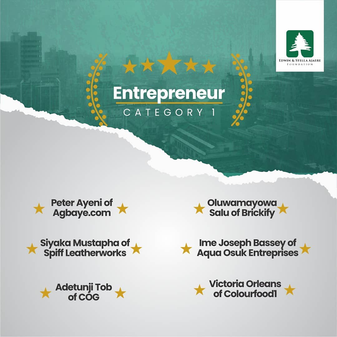 AjaereFoundatn's tweet image. The Edwin and Stella Ajaere Foundation in partnership with GIG Mobility and GIG Logistics 
is glad to announce the winners of the 2021 grant in cycle in the Education and Entrepreneurship Categories.

Please swipe left to see the winners.