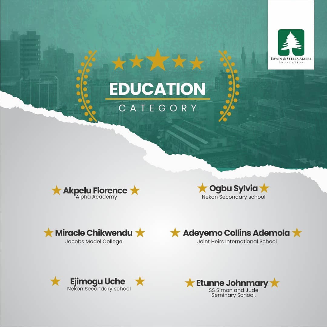 AjaereFoundatn's tweet image. The Edwin and Stella Ajaere Foundation in partnership with GIG Mobility and GIG Logistics 
is glad to announce the winners of the 2021 grant in cycle in the Education and Entrepreneurship Categories.

Please swipe left to see the winners.