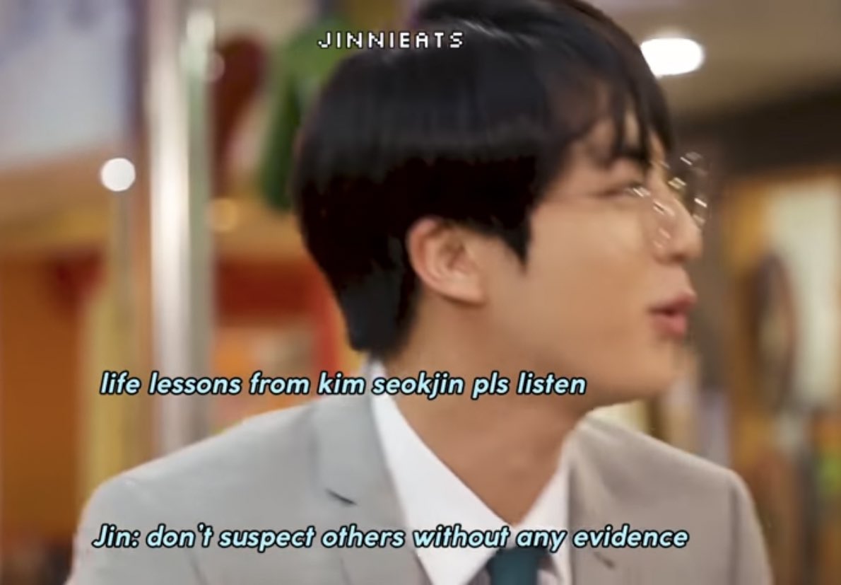 example of thinking vs feeling:here, jin [T] demands that other members use more logic while suspecting others instead of going at it without any evidence [all F except yoongi]