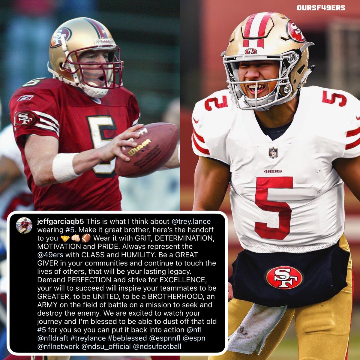 Check spelling or type a new query. Trey Lance 49Ers Uniform : Oursf49ers On Twitter Jeff Garcia Gives His Blessing And Passes The Torch To Trey Lance For The 5 Jersey On Ig 49ers Fttb