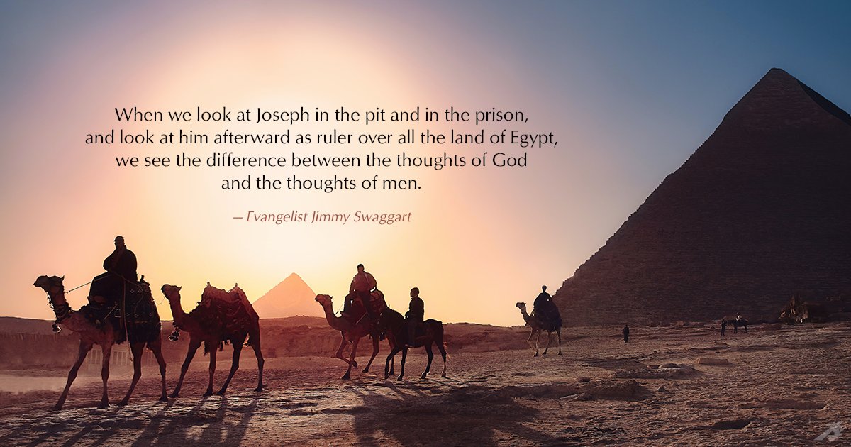 JimmyLSwaggart's tweet image. When we look at Joseph in the pit and in the prison, and look at him afterward as ruler over all the land of Egypt, we see the difference between the thoughts of God and the thoughts of men.

A Weekly Word – Evangelist Jimmy Swaggart
