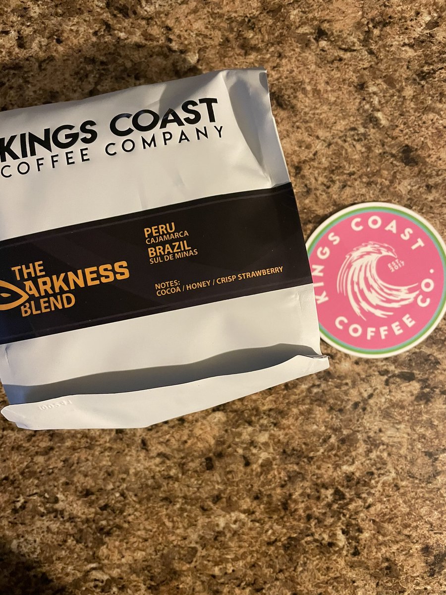 CalebBWatson's tweet photo. Gotta love that subscription feature. Some may say it’s an obsession. I say it’s a necessity. #coffee #caffeine #ifyouknowyouknow @kingscoast #darknessblend #stickers https://t.co/cpNlgsO4xP