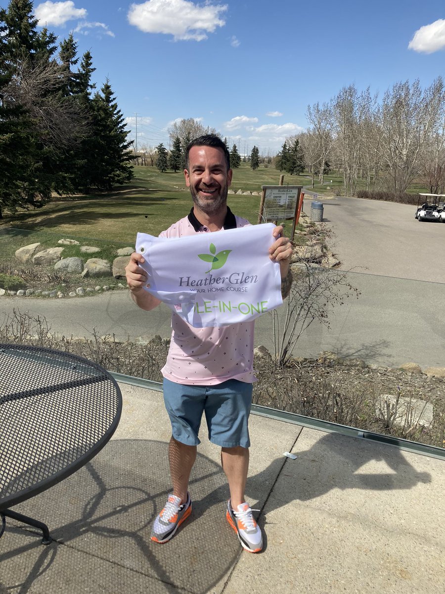 Heatherglengolf's tweet photo. It took 7 weeks, but we finally have our first Hole In One of 2021 🎉😁 congrats to Jeremie Marion who Holed out on Creek #4 with an 8 iron from 150 yards #yourhomecourse #acealert https://t.co/GNJVZldZKn