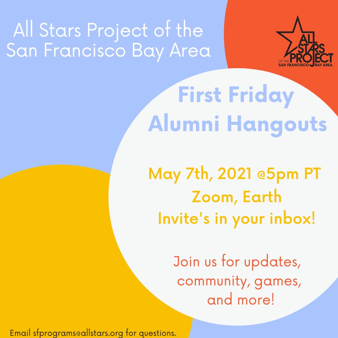 April showers bring… our May Alumni Hangout! ☔
Mark your calendars alumni – this month’s hangout is May 7th @ 5pm PT! You can find the link to join in your email inbox! 📧