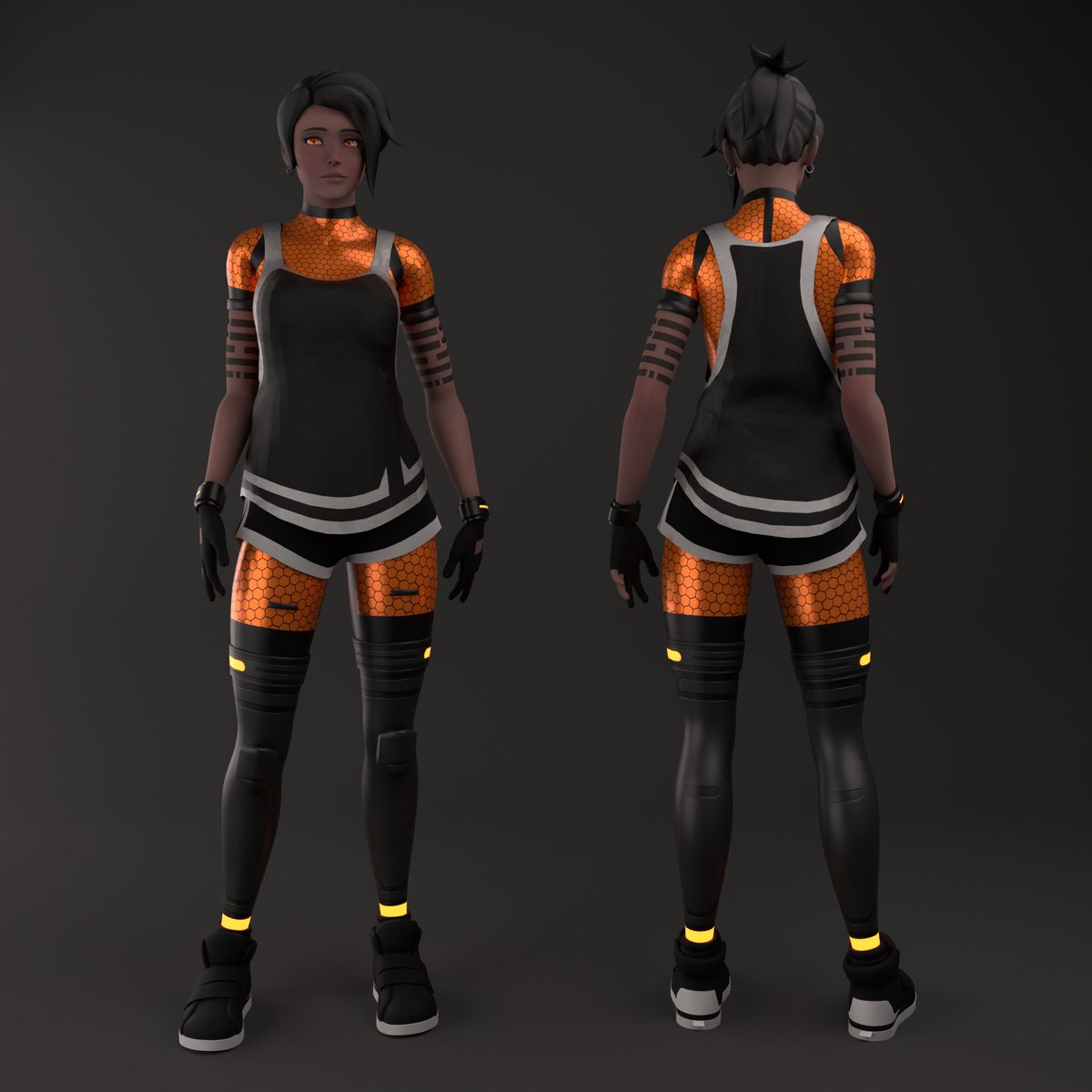 Check out the main character of Jumping Jax in her final render!

She has some updated clothing and some absolutely gorgeous lighting 😍

#blender #Blender3d #madewithunity #screenshotsaturday #indiegame #IndieGameDev #gamedev