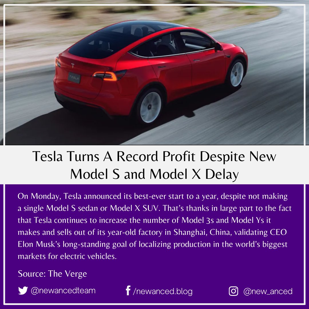 sciencenstuf's tweet photo. Tesla Turns A Record Profit Despite New Model S and Model X Delay
Source: The Verge
📷 Tesla
#tech #news #tesla #profit #modelx #models #model3s #elonmusk #china #electricvehicles #theverge
https://t.co/vrQwq7VRma https://t.co/2Jtyrv3XkF