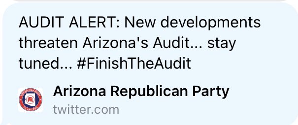 Bennett said he believes this possibly-now-deleted tweet refers to Wednesday’s letter from the  @BrennanCenter asking for DOJ to send federal election monitors. He says it’s a “completely fallacious position” and he’s composing a response letter to DOJ that we’ll see  #azauditpool