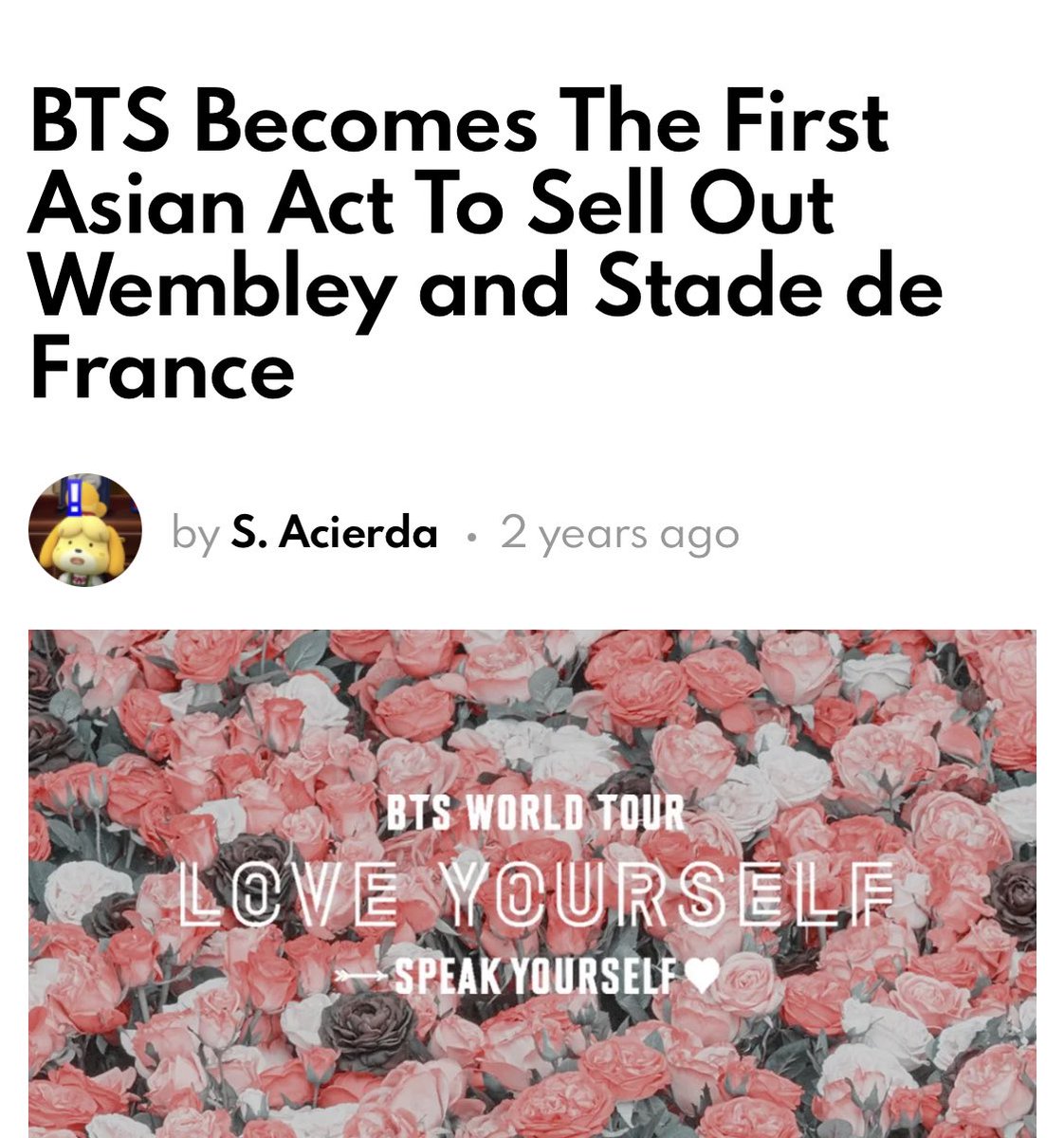 BTS are the first asian act to headline wembley, and to sell out wembley and stade de france