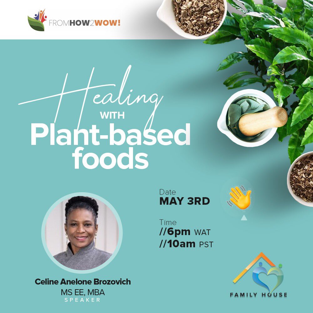 Join Celine <a href="/fromhow2wow/">From How2Wow</a> on Clubouse on Monday 3rd May at 18:00hrs as she talks about Healing with Plant-based foods.

Click lick to join joinclubhouse.com/join/family-ho… and skip the waitlist to join Clubhouse.