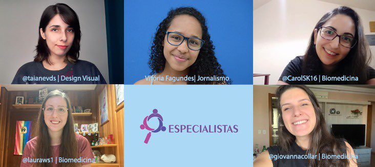 Especialistas (@especialistas__) on Twitter photo Vocês sabiam que hoje é o #DiaNacionaldaMulher? E que o <a href="/especialistas__/">Especialistas</a> é formado por 5 mulheres? Pois é, nosso grupo é composto por 3 neurocientistas e 2 comunicadoras científicas. Vamos aproveitar esse gancho para apresentarmos a nossa história para vocês! Acompanha aí 🧶 Vocês sabiam que hoje é o #DiaNacionaldaMulher? E que o <a href="/especialistas__/">Especialistas</a> é formado por 5 mulheres? Pois é, nosso grupo é composto por 3 neurocientistas e 2 comunicadoras científicas. Vamos aproveitar esse gancho para apresentarmos a nossa história para vocês! Acompanha aí 🧶