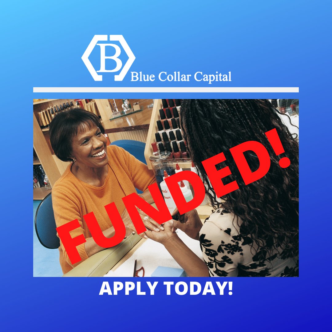 BlueSolutionsCo's tweet image. FUNDED DEAL OF THE DAY! $28,000 Nail Salon. Apply today! BlueCollarCapital.net
#funding  #business #businessloan #lending #smallbusiness  #smallbusinessowner   #smallbusinessloans #money   #businessowner #businessfunding #workingcapital  #loans