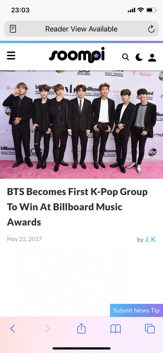 in 2017, BTS became the first kpop group in history to win a BBMAs.today they have 5 wins (4 for top social artist and 1 for top duo/group)