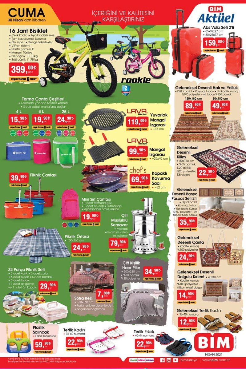 Bim Aktüel Ürünler İndirimleri -1 Bim Aktüel Ürünler İndirimleri -1
onelink.to/indirimbull
İlan detayları linkte 👍 
İndirim Kategorisi: #Bahçe_Yapı_Market #Bim #Ev_Yaşam_Dekorasyon #Oyuncak_Hobi
#aktüel #Bim #bisiklet #çanta #halı #kilim #mangal #örtü #piknik #semave...