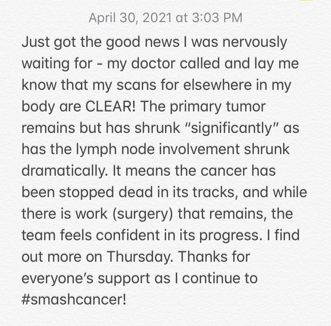 kevsmets's tweet photo. GOT GOOD NEWS. CURRENTLY SMASHING CANCER - take a quick read! #smashcancer https://t.co/dZdPpDDdlV