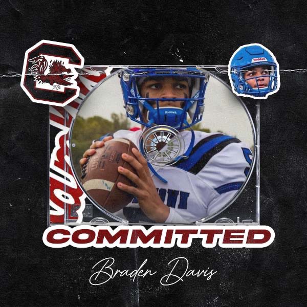 Braden Davis 4⭐️ Dual Threat QB (No.39 player nationally on ESPN300) has Committed to South Carolina!!!! 

#WelcomeHome