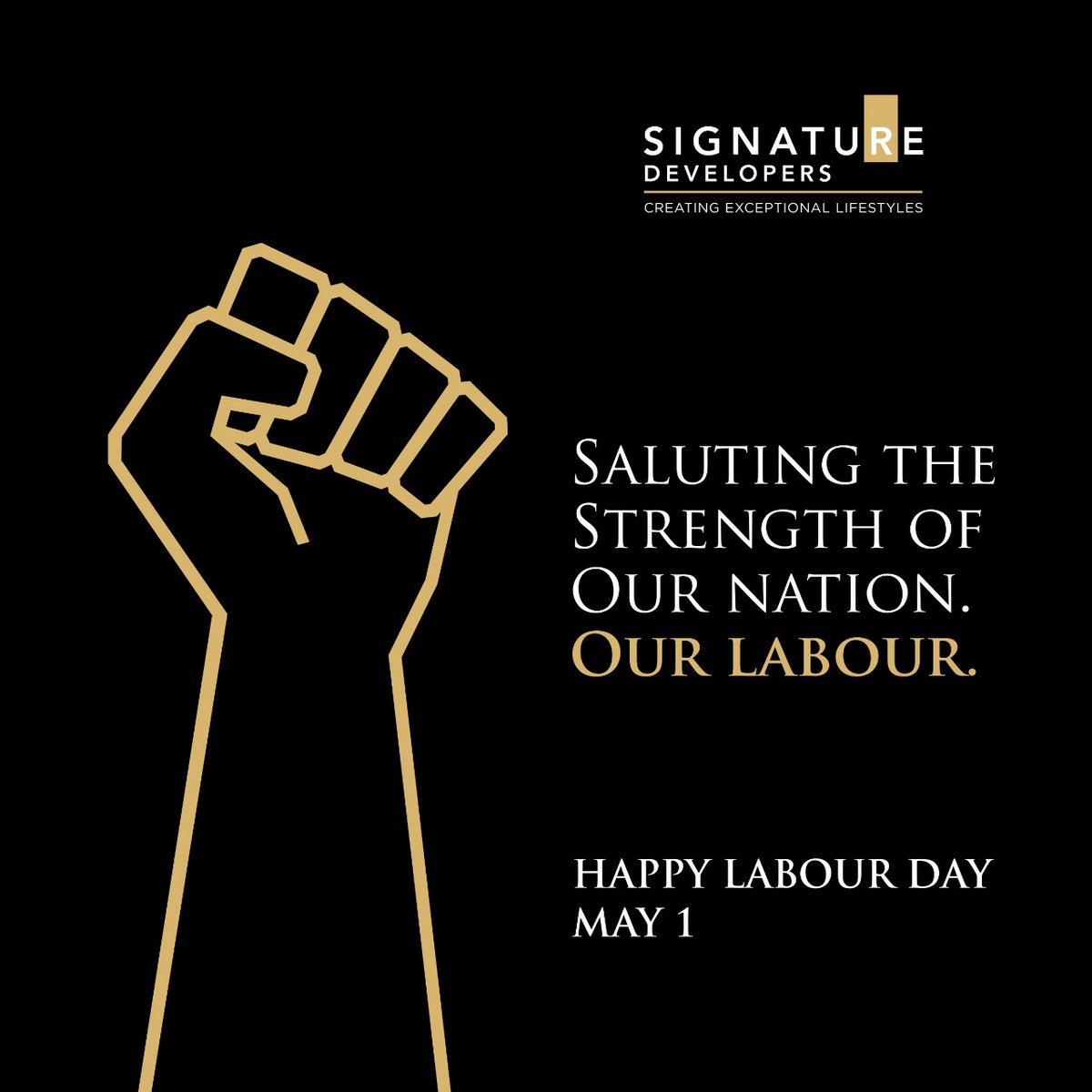 SignatureDev1's tweet photo. Big salute for the hard work and determination of all who work hard to ease our lives and build our society.
Have a Happy and Safe Labour day!
#SignatureDevelopers #hyderabadluxury #luxuryresalestate #millionaires
#WorldLabourDay #LabourDay #MayDay #StaySafe #StayHome https://t.co/Tx3xRgYklA