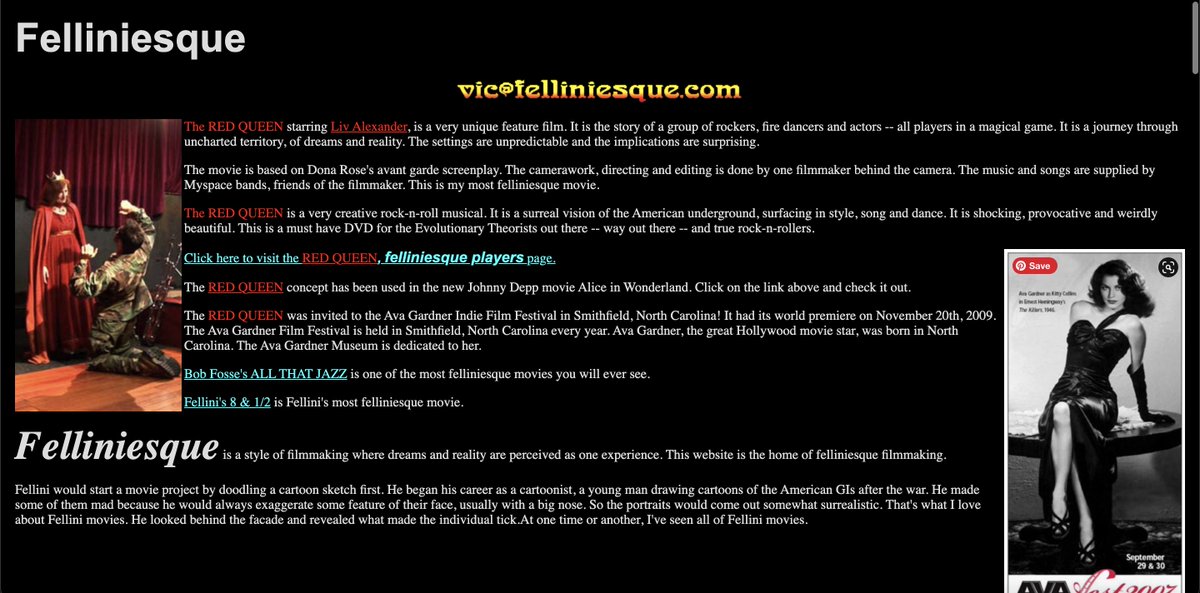 okaty there's this website i've joked about a few times on here it's a fellini fansite of sorts called  http://felliniesque.com  more or less normal fansite with normal fansite stuff about fellini's movies