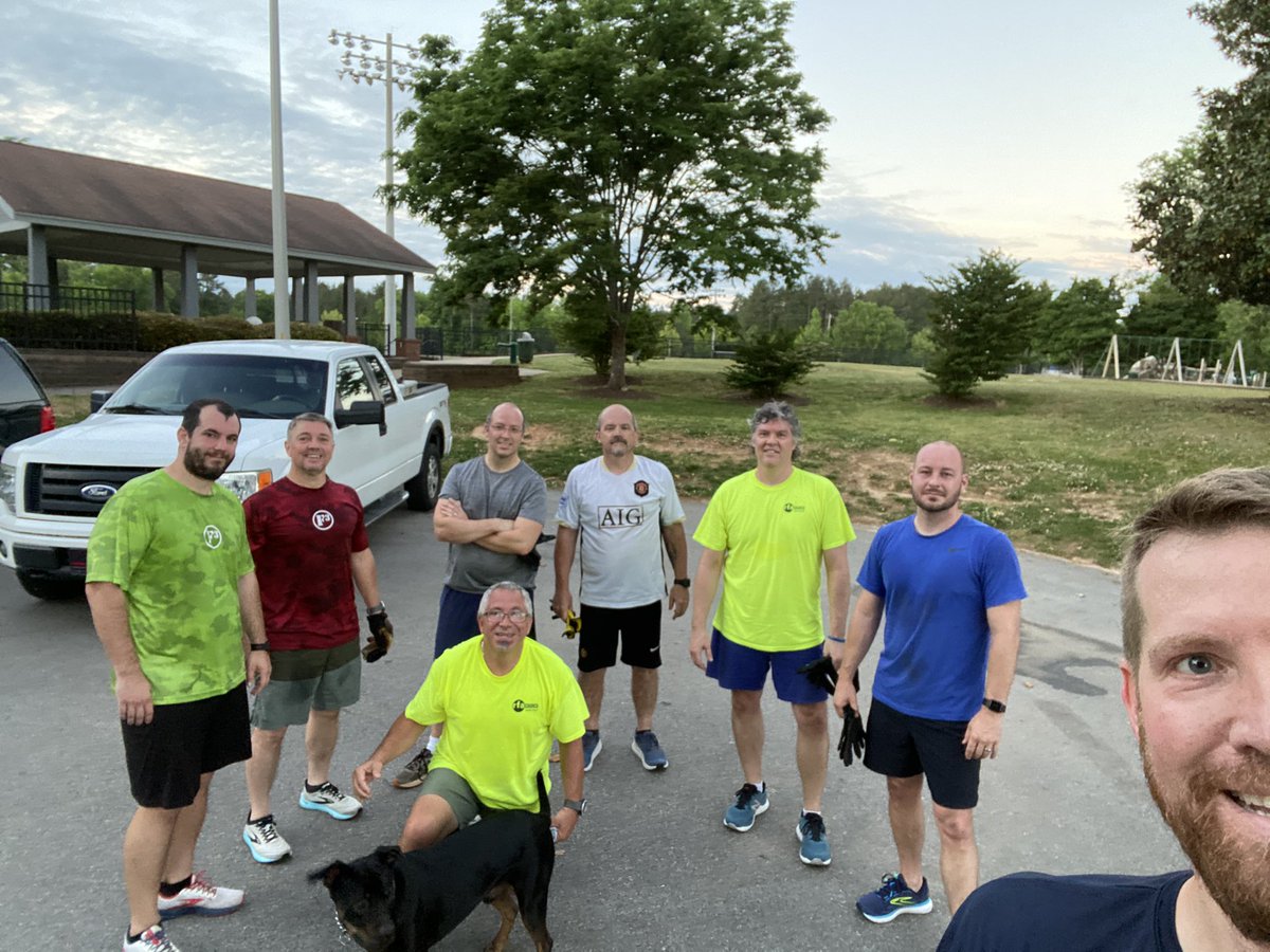 8PAX+a🐕for a <a href="/rshannonsmith/">Shannon Smith</a> beatdown. WU. 7-11 with Man Makers and🌟jumps for the 11s with 7 Hand Release Merkins in the middle of each travel between the two points. Finished up with sprints on the⚽️field and a🏔🐻crawl. <a href="/f3jocoga/">@F3JOCOGA</a> <a href="/F3Raleigh/">F3 Raleigh</a> <a href="/F3Garner/">F3Garner</a> <a href="/f3joco/">@F3JOCO</a>