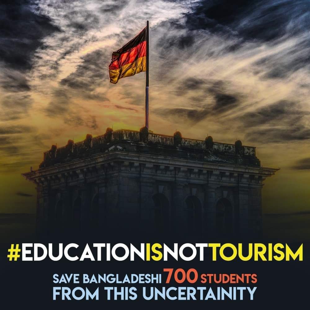 MsrTariqul's tweet photo. Faced with the challenges of #STUDENTVISA, Our Honorable Minister @AKAbdulMomen @MdShahriarAlam @FarhadHossainMp please exempt #GERMANEMBASSYBD from the lockdown to execute student visa subject to strict hygiene rules.
More than 700 students are in crisis. 
@MOFA_Dhaka https://t.co/avbu79PuXo