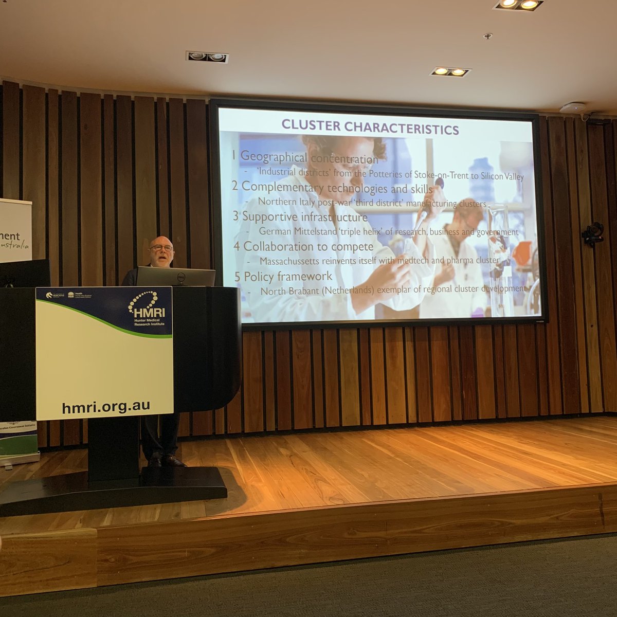 Thx @DeanRoyGreen for <a href="/MedTeCCH/">MedTeCCH</a>  address <a href="/HMRIAustralia/">Hunter Medical Research Institute (HMRI)</a> - excellent focus on need to grow economic diversity for #HunterNSW - pathway pattern peers exist. Both #ICT / #medtech = create impactful revenue, jobs, IP
