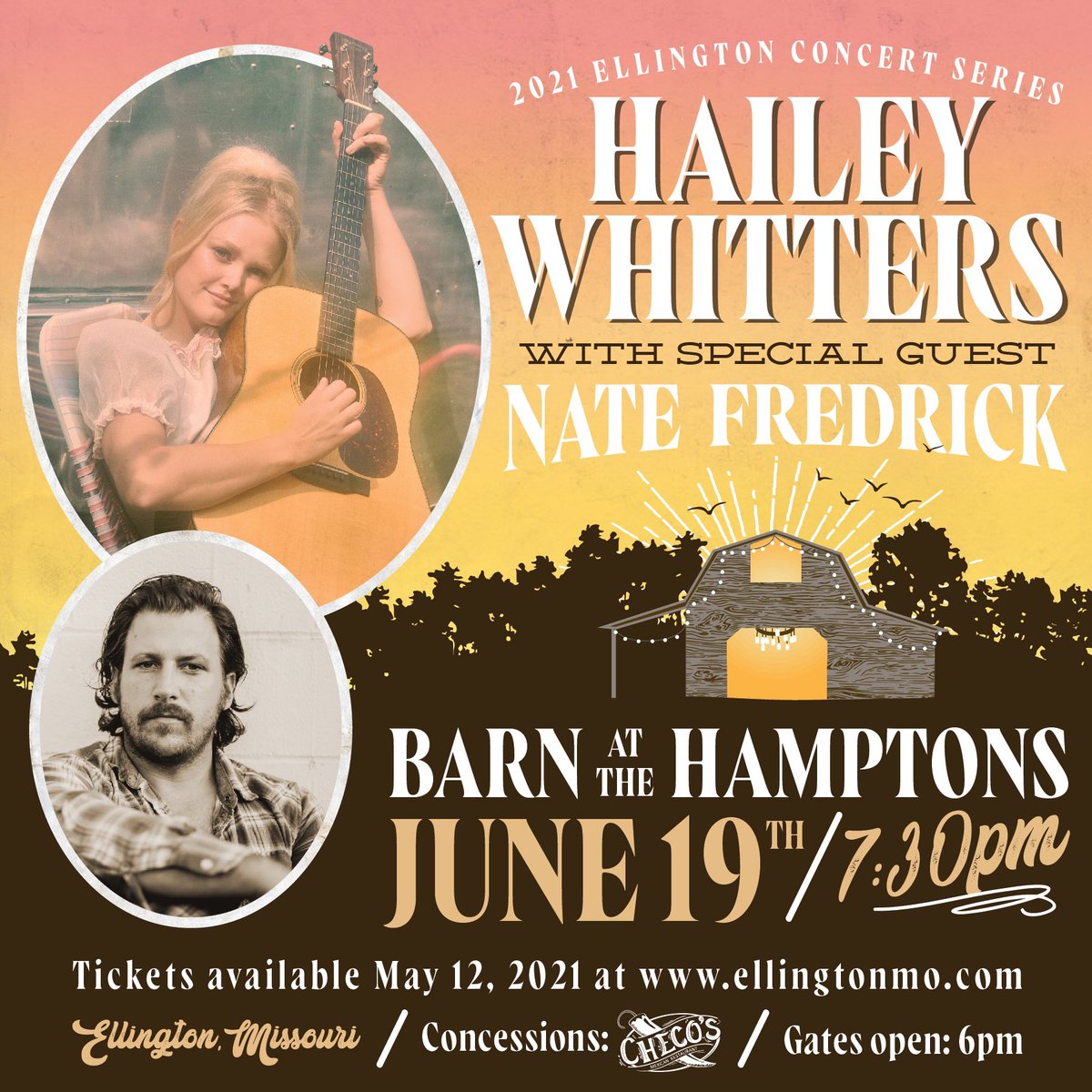 Just announced—can’t wait to join the incredibly talented @haileywhitters in Ellington, MO on June 19th! Tickets go on sale May 12