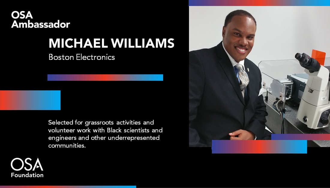 MJWilliamsPhD's tweet image. My official @OpticalSociety #OSAAmbassadors 2021 profile. Representing @boselec.  #OSAFoundation