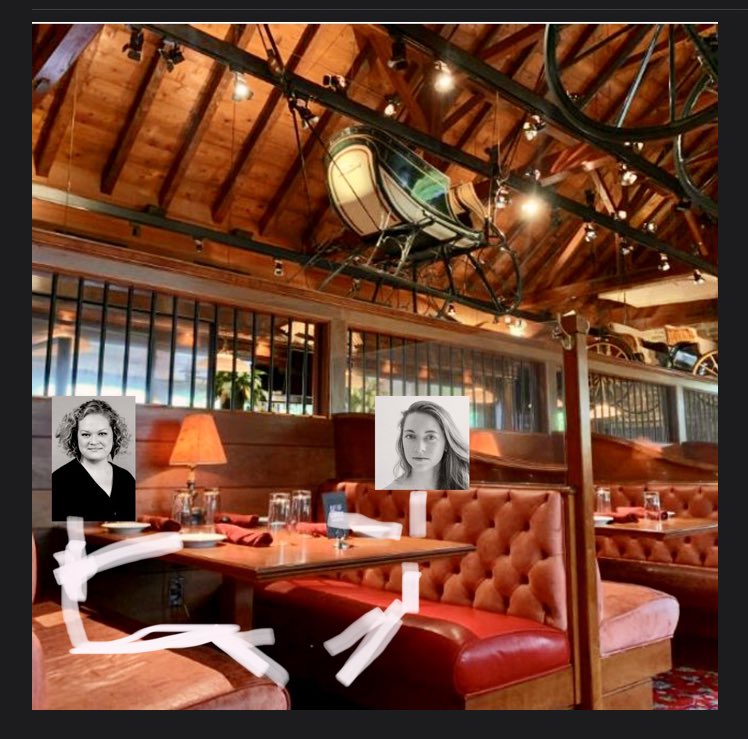 Just had an amazing, reuniting work lunch with my friend and fellow Art Reporter <a href="/KellyCrowWSJ/">Kelly Crow</a> outside DC <a href="/Clydes/">Clyde's</a> Willow Creek Farm. Amazing company, decor and food, but forgot to take a photo.
So here is an artist's rendering.