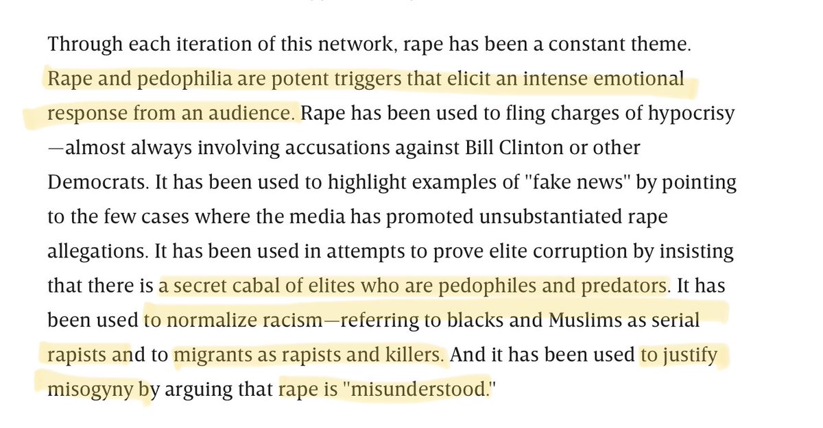 Rape, pedophilia and racist violence generates trauma which leaves the mind open to undue influence. They know what they’re doing.  https://twitter.com/jimstewartson/status/1383802404789919763