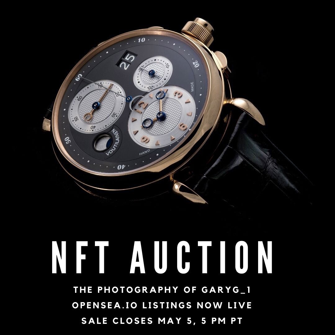 Tigr76's tweet image. Launching my second NFT auction of watch photographs following a successful genesis offering a few weeks ago. opensea.io/accounts/garyg…  #NFTCommunity #NFT #NFTartist #NFTcollectibles #nftphotography