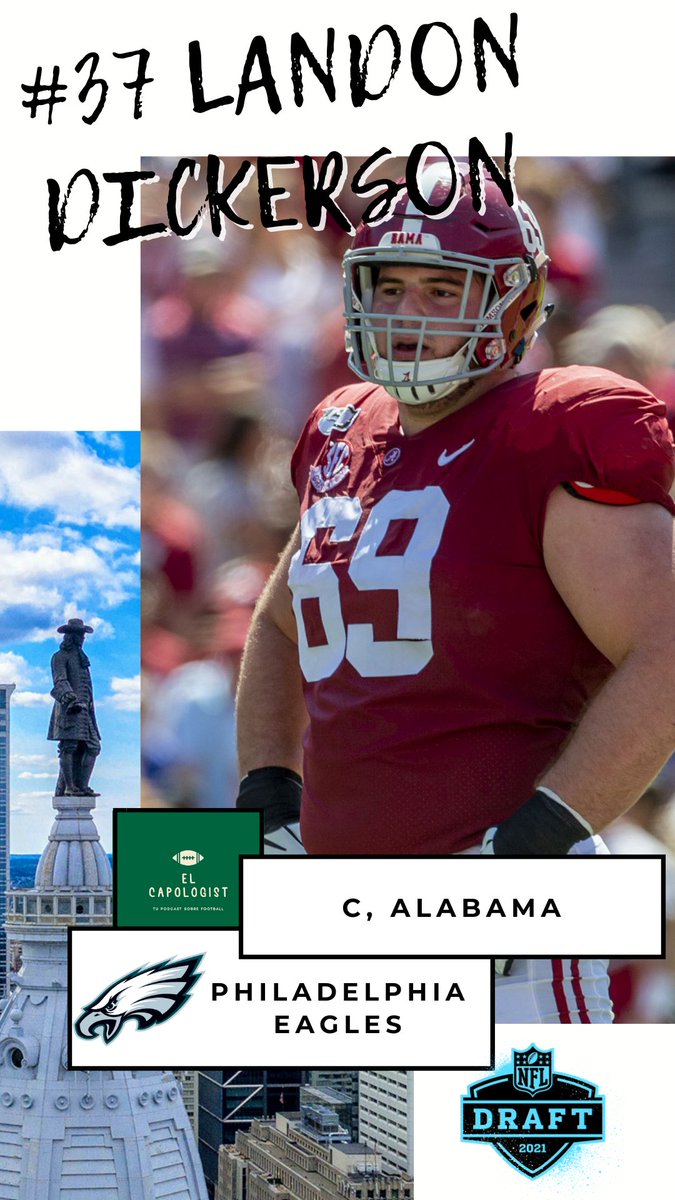 ElCapologist's tweet photo. ¡¡¡Sale el primer center!!! Con el #37 del #NFLDraft2021, los PHILADELPHIA EAGLES eligen a

𝐋𝐀𝐍𝐃𝐎𝐍 𝐃𝐈𝐂𝐊𝐄𝐑𝐒𝐎𝐍 (C, ALABAMA)

#FlyEaglesFly #NFLDraftESP #NFLDraft2021 https://t.co/Pxs6O8QYgV