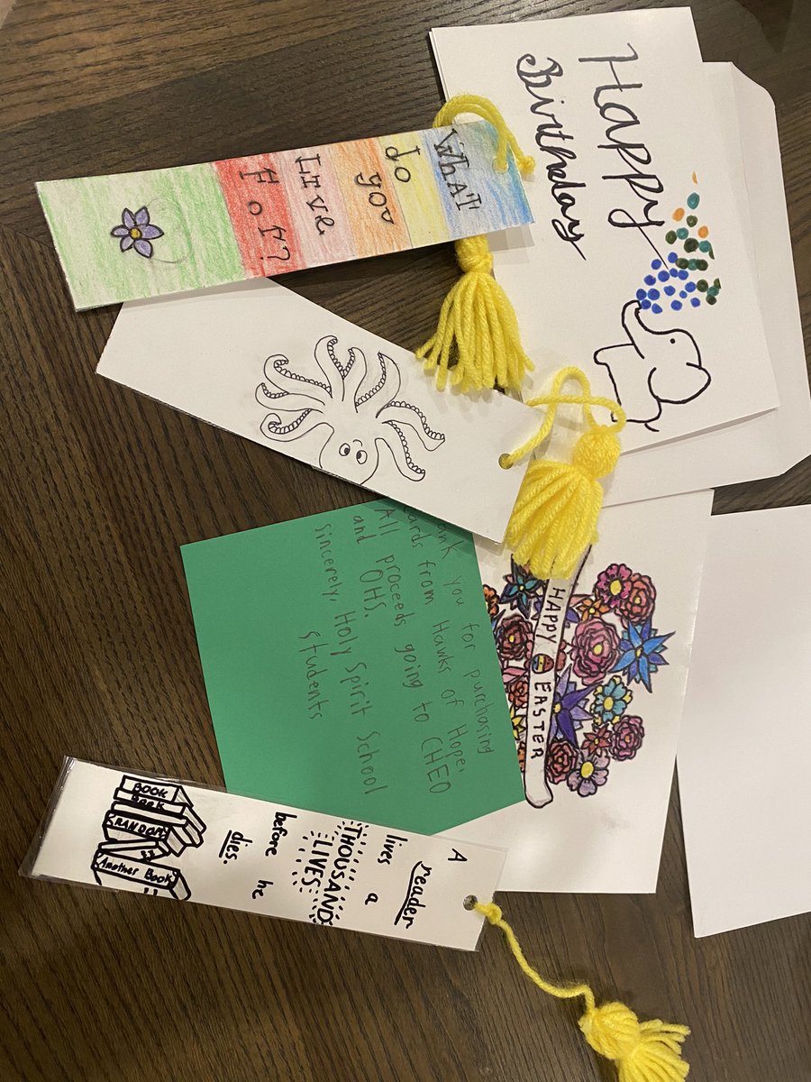 @HawksofHope @HolySpiritOCSB @MmeMacPhee @ocsbSEP So pleased to receive my beautiful cards and bookmarks! Well done team! You are amazing Social Entrepreneurs! #ocsbSEP #ocsbDL @OCSBelementary