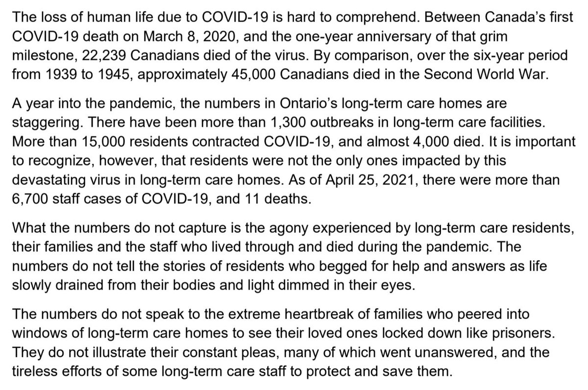 "The numbers do not tell the stories of residents who begged for help and answers as life slowly drained from their bodies and light dimmed in their eyes."