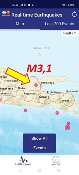 daryono_eq_talk's tweet photo. BMKG dan Raspberry Shake tadi malam pukul 19.19.08 WIB sama-sama mendeteksi aktivitas gempa tektonik magnitudo 3,1 kedalaman 10 km, yg bersumber di jalur Sesar Kendeng tepatnya pada Segmen Waru. Gempa ini menjadi bukti bahwa Sesar Kendeng khususnya Segmen Waru adalah sesar aktif. https://t.co/KnhICamXAl