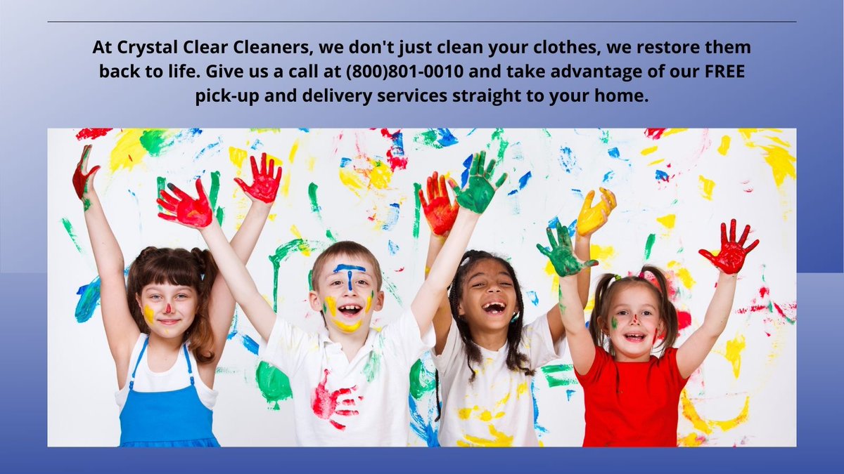 clear_cleaners's tweet photo. At Crystal Clear Cleaners, we don't just clean your clothes, we restore them back to life. Give us a call at (800)801-0010 and take advantage of our FREE pick-up and delivery services straight to your home.
#covid19 #sociadistancing #safetymeasures #drycleananddelivery https://t.co/UbQDr9eCIp