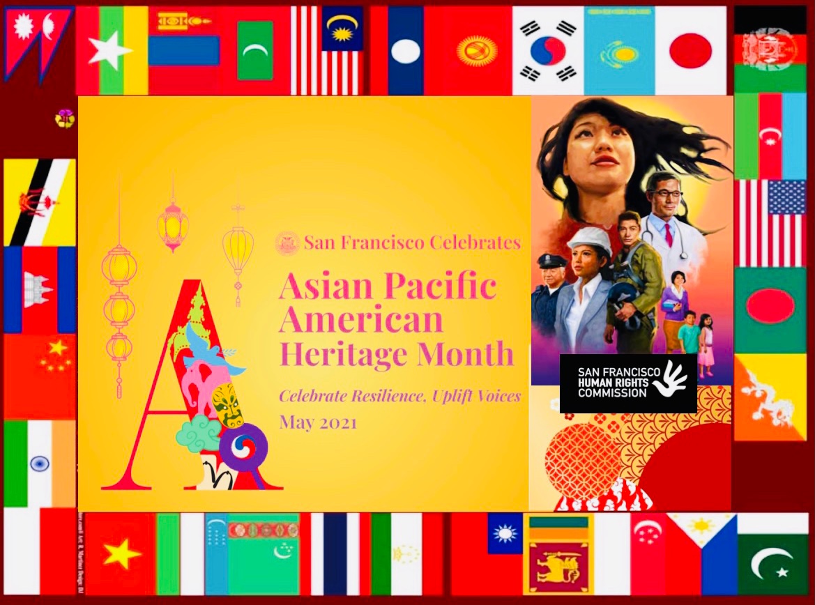 SFHumanRights's tweet photo. The San Francisco Human Rights Commission is proud to recognize &amp; celebrate May as Asian Pacific American History Month 2021
More on SFHRC anti-hate Campaign for Solidarity &amp; related toolkit https://t.co/XXiLyLCSZv
#SanFrancisco #AsianPacficAmericanHistoryMonth  #StandTogetherSF https://t.co/tVRCDa5Td4