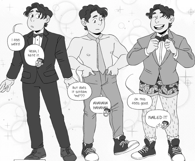 I cannot WAIT for y'all see to see these good himbos, I had so much fun drawing our story with @presidentcc - there's a FASHION MONTAGE https://t.co/nubp5e1Dnp 