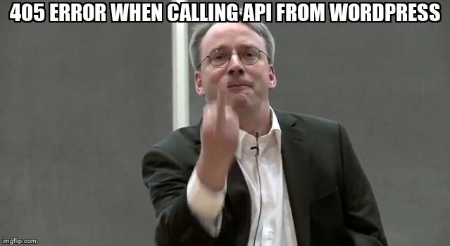 overflow_meme's tweet image. 405 Error When Calling API From WordPress stackoverflow.com/questions/6734… #php #wordpress #wordpressrestapi