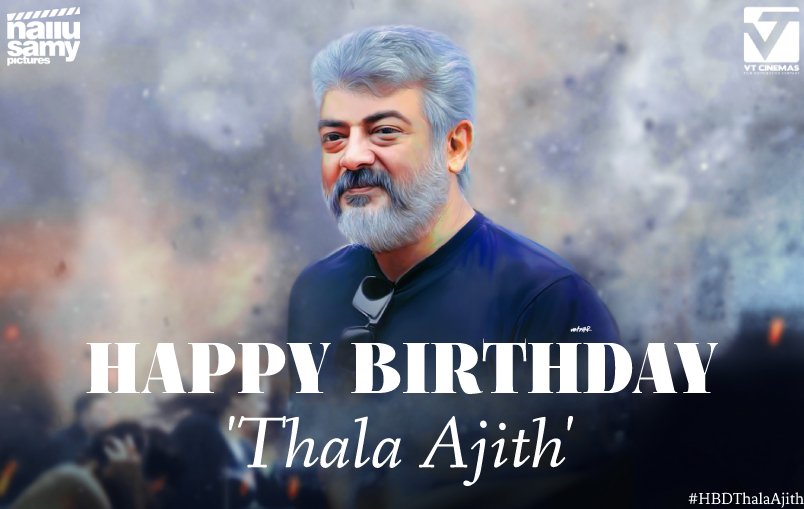 VT CINEMAS (@vtcinemas) on Twitter photo Wish you a very happy birthday to our thala #Ajith. You are an inspiration for the first generation achievers & symbol of hard work..
#HBDThalaAjith
#HBDDearestThalaAJITH
#HappyBirthdayThala
<a href="/ThaiSaravanan/">Thai_Saravanan</a> <a href="/johnsoncinepro/">Johnson PRO</a> <a href="/NalluPictures/">Nallusamy Pictures</a> Wish you a very happy birthday to our thala #Ajith. You are an inspiration for the first generation achievers & symbol of hard work..
#HBDThalaAjith
#HBDDearestThalaAJITH
#HappyBirthdayThala
<a href="/ThaiSaravanan/">Thai_Saravanan</a> <a href="/johnsoncinepro/">Johnson PRO</a> <a href="/NalluPictures/">Nallusamy Pictures</a>