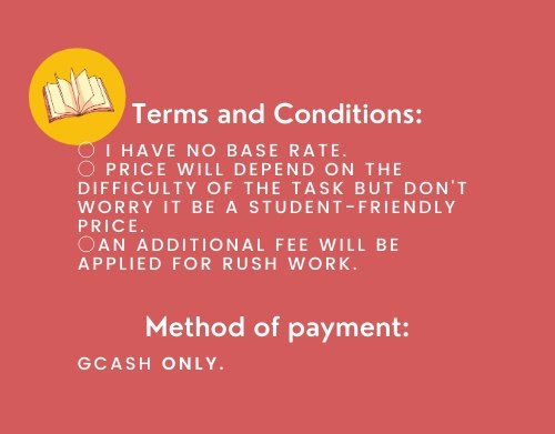 shecanhelpyou's tweet photo. OPEN FOR ACADS COMMISSION‼️
hello my co-student! i'm currently a 2nd year engineering student that is willing to help you in your acads in a student-friendly price! #shecanhelpyou
#AcademicTwitter
#commissionsopen
It cost PHP 00.00 to RT. 😊 https://t.co/eQMrtNxLed